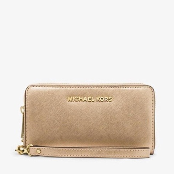 Michael Kors Metallic Gold Wristlet - Picture 1 of 1